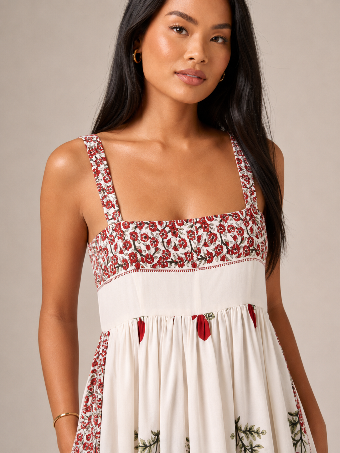 Maya - Boho Maxi-jurk Met Brede Bandjes En Vierkante Halslijn