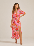 Manouk - Maxi-jurk Met Bloemenprint En Knoopsluiting