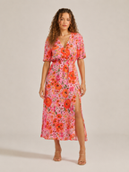 Manouk - Maxi-jurk Met Bloemenprint En Knoopsluiting