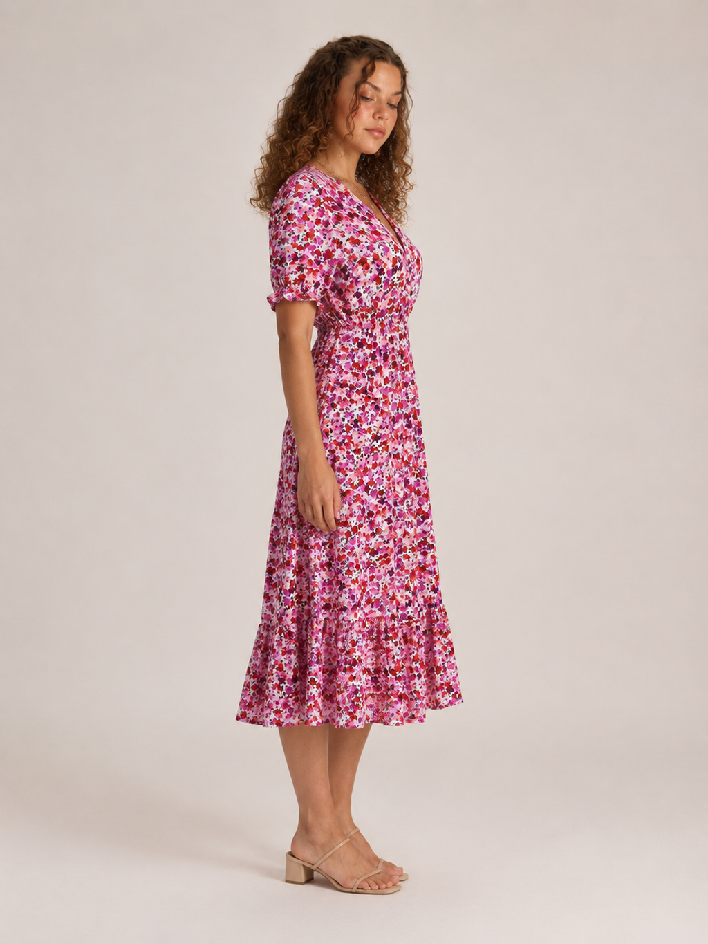 Manouk - Maxi-jurk Met Bloemenprint En Knoopsluiting