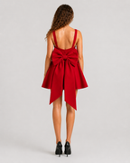 Flavie - A-lijn Mini-jurk Met Open Rug En Strikdetails