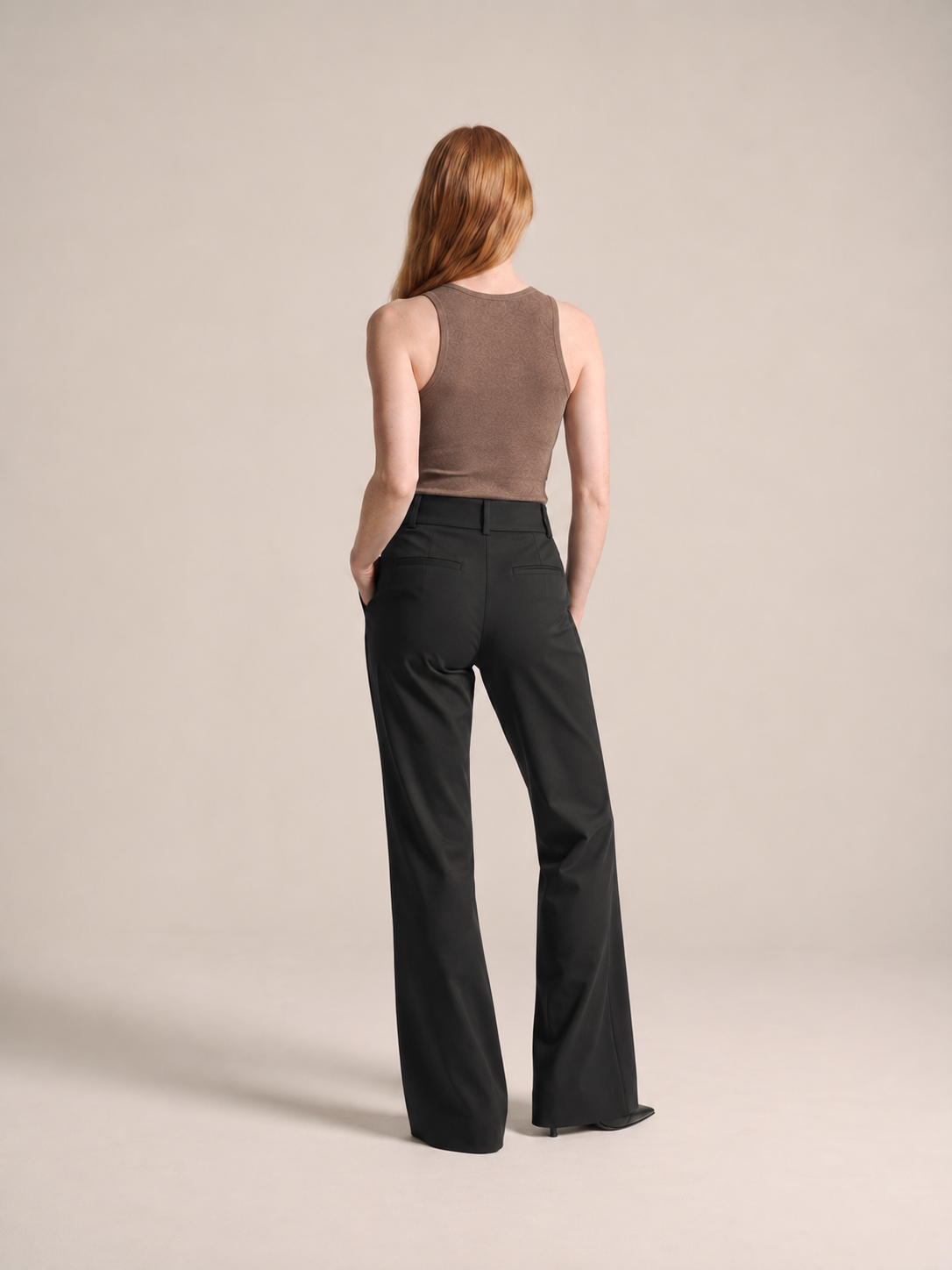 Carina - dames flare broek met hoge taille en wijde pijpen