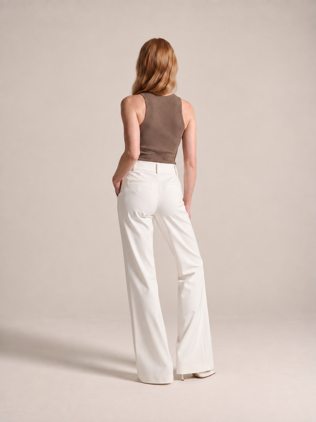 Carina - dames flare broek met hoge taille en wijde pijpen
