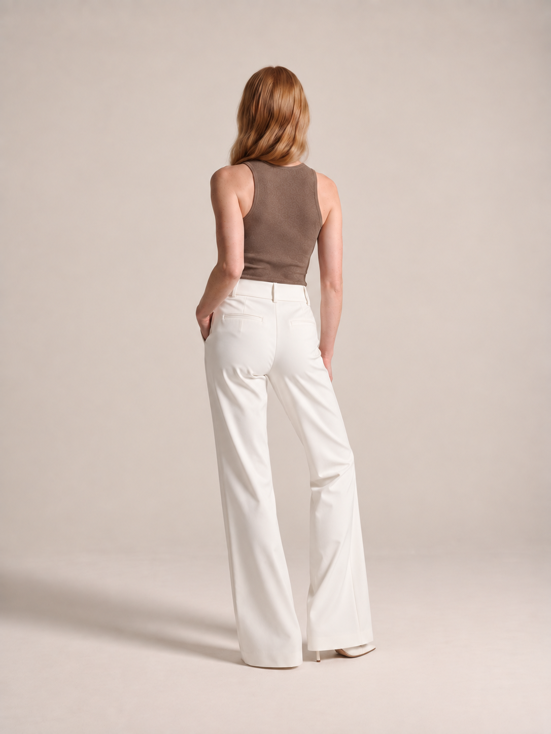 Carina - dames flare broek met hoge taille en wijde pijpen