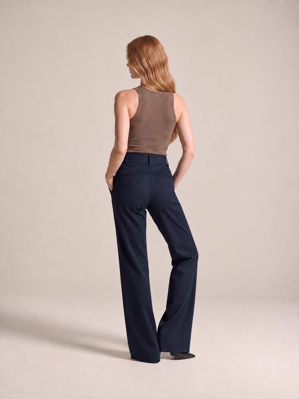 Carina - dames flare broek met hoge taille en wijde pijpen