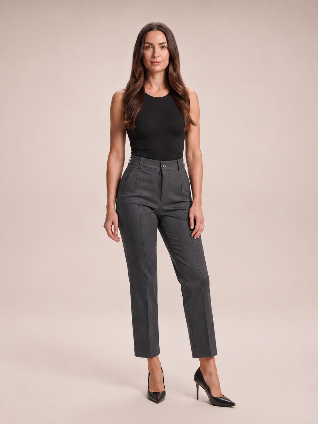 Talisa - dames broek met hoge taille en rechte pijpen