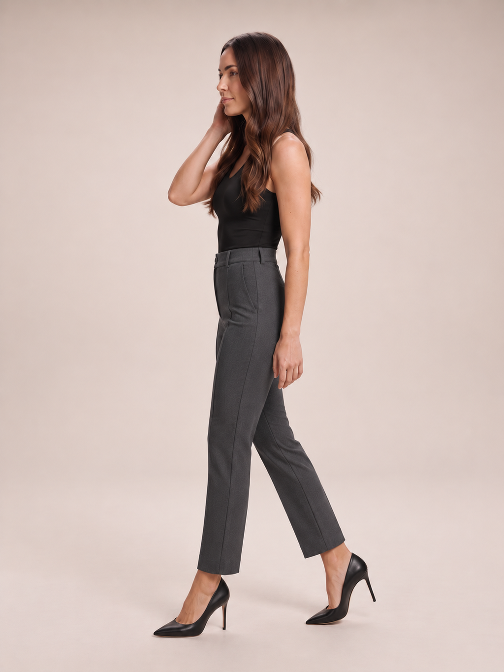 Talisa - dames broek met hoge taille en rechte pijpen