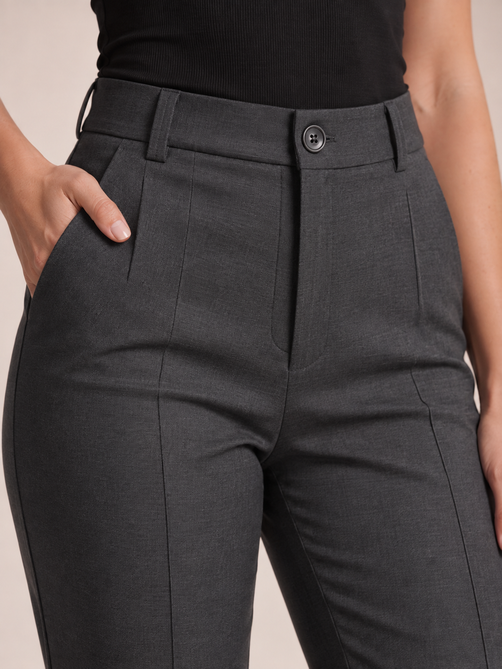 Talisa - dames broek met hoge taille en rechte pijpen