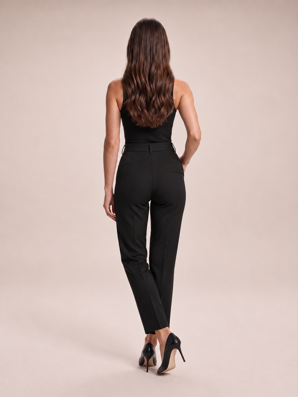 Talisa - dames broek met hoge taille en rechte pijpen