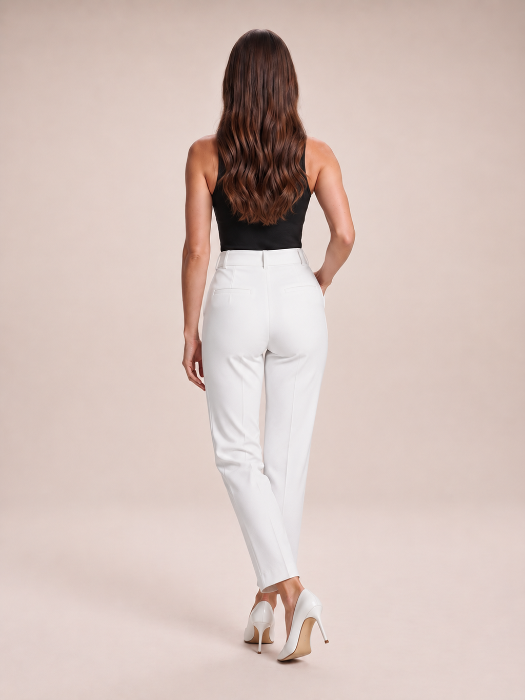 Talisa - dames broek met hoge taille en rechte pijpen