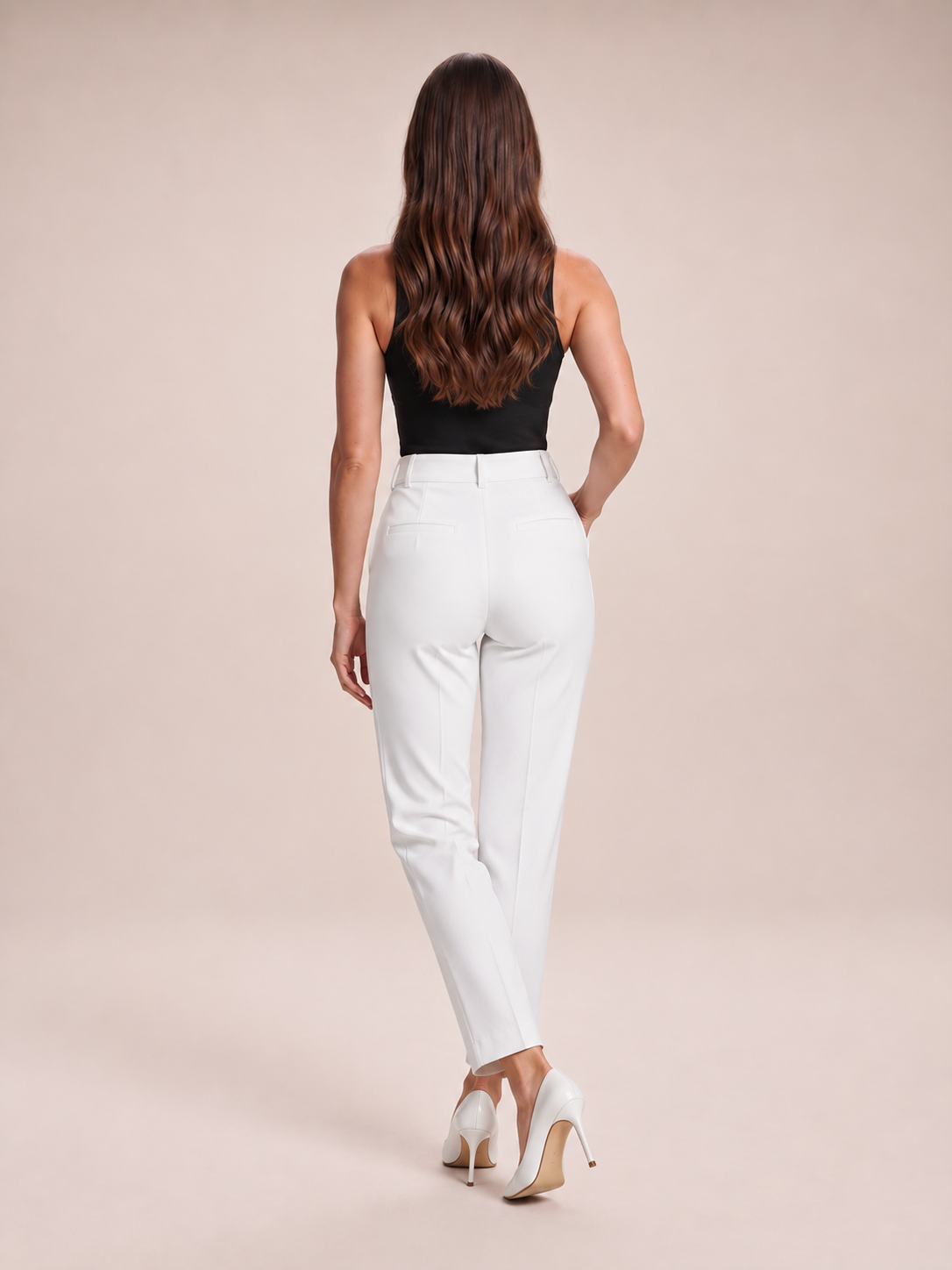 Talisa - dames broek met hoge taille en rechte pijpen