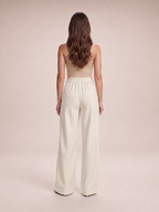 Nerina - broek dames met wijde pijpen en elastische taille