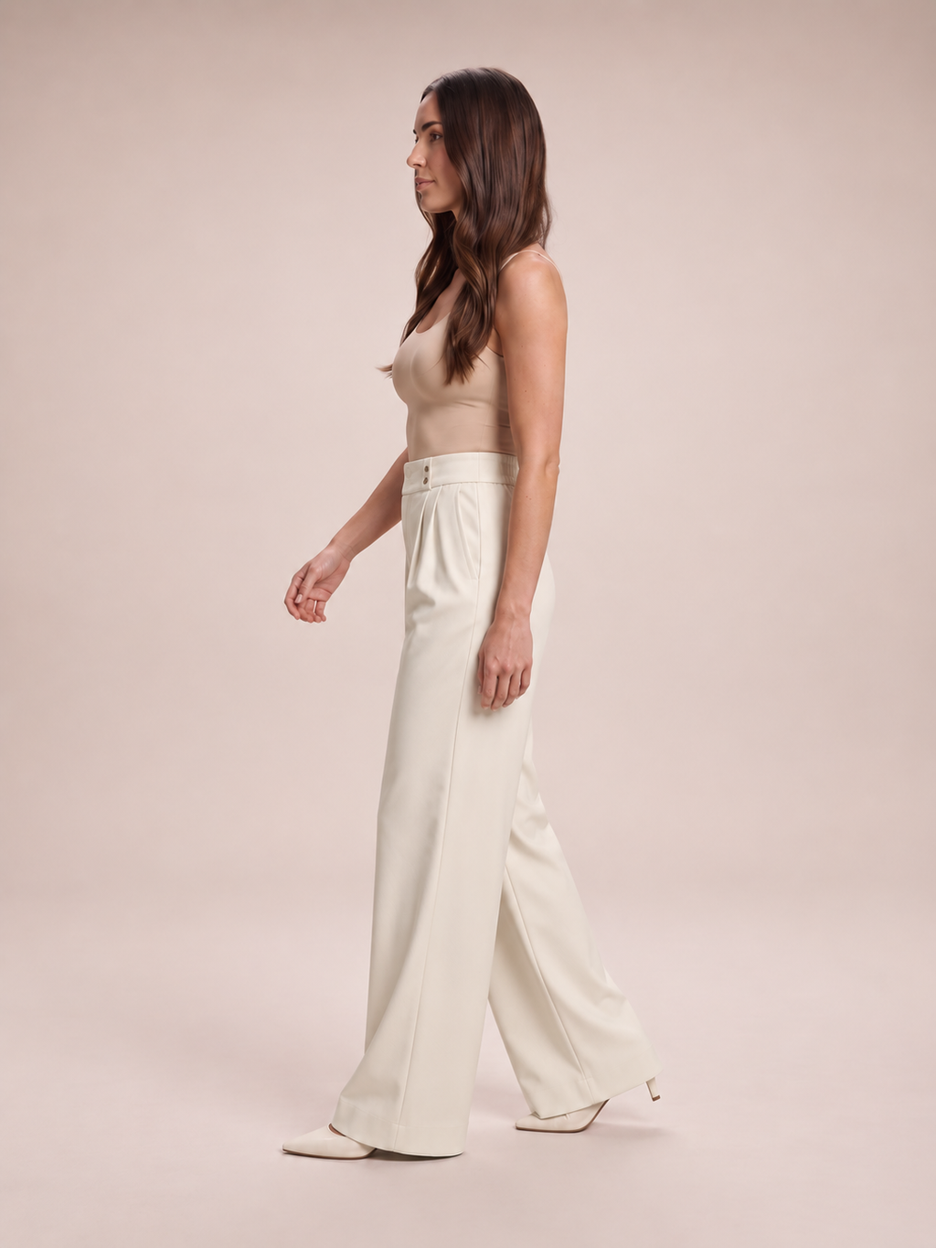 Nerina - broek dames met wijde pijpen en elastische taille