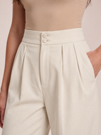 Nerina - broek dames met wijde pijpen en elastische taille