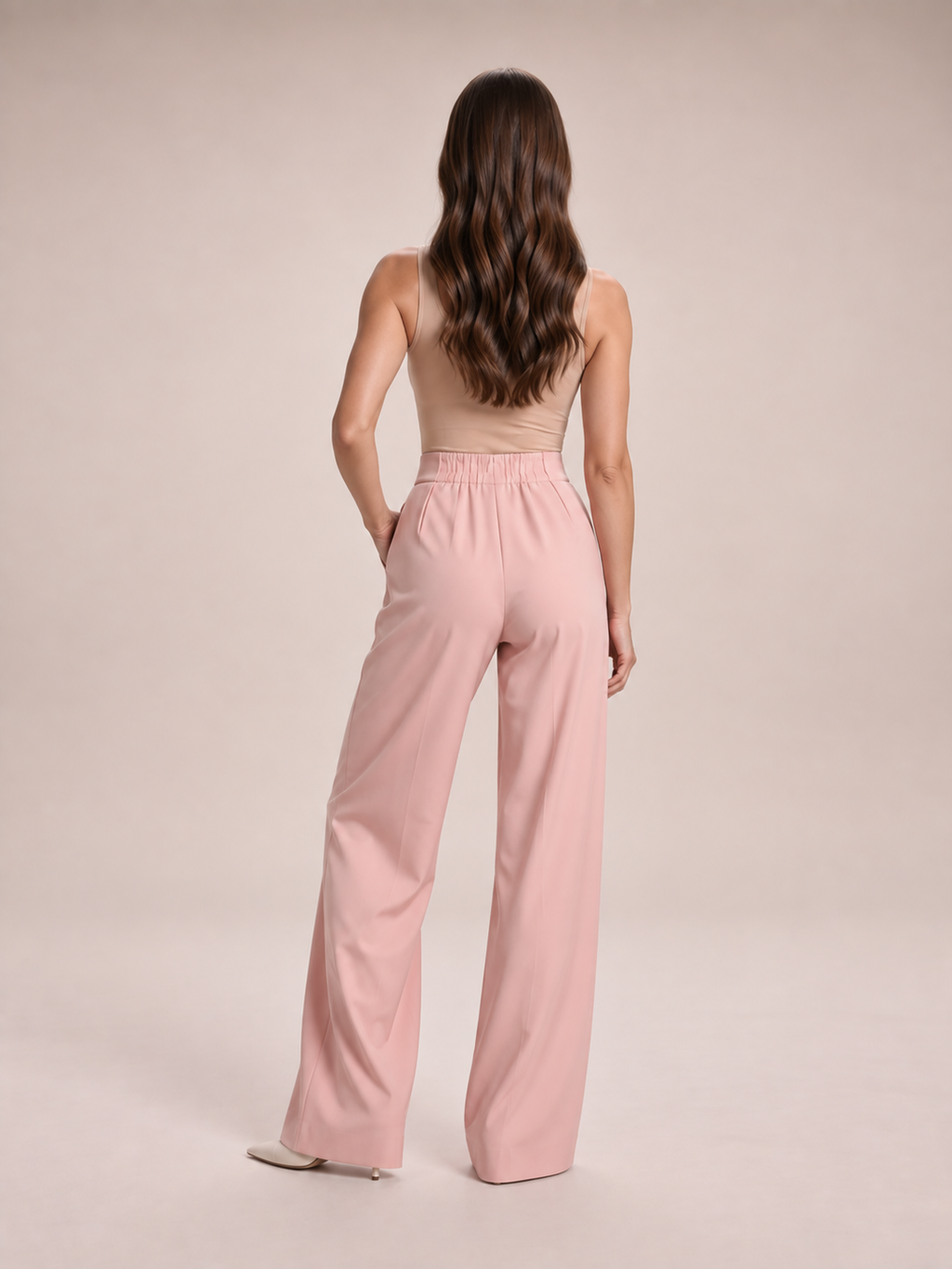 Nerina - broek dames met wijde pijpen en elastische taille