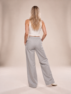 Verena - dames broek met wijde pijpen, hoge taille en zakken