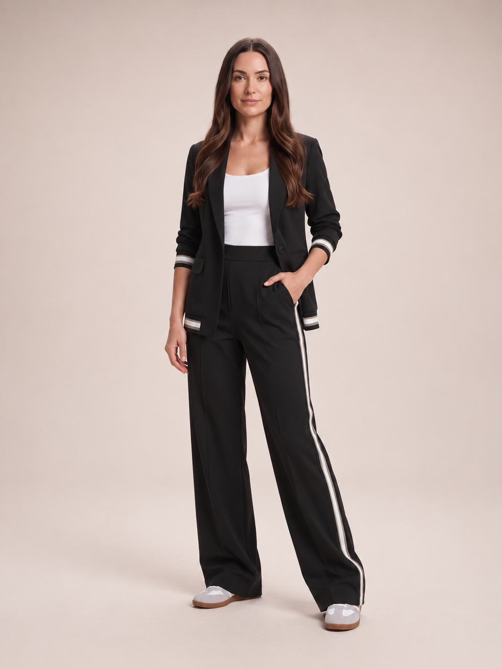 Selina - tweedelig dames set met blazer en wijde broek