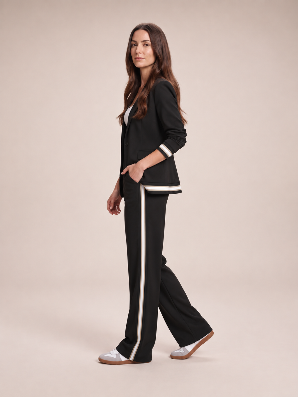 Selina - tweedelig dames set met blazer en wijde broek