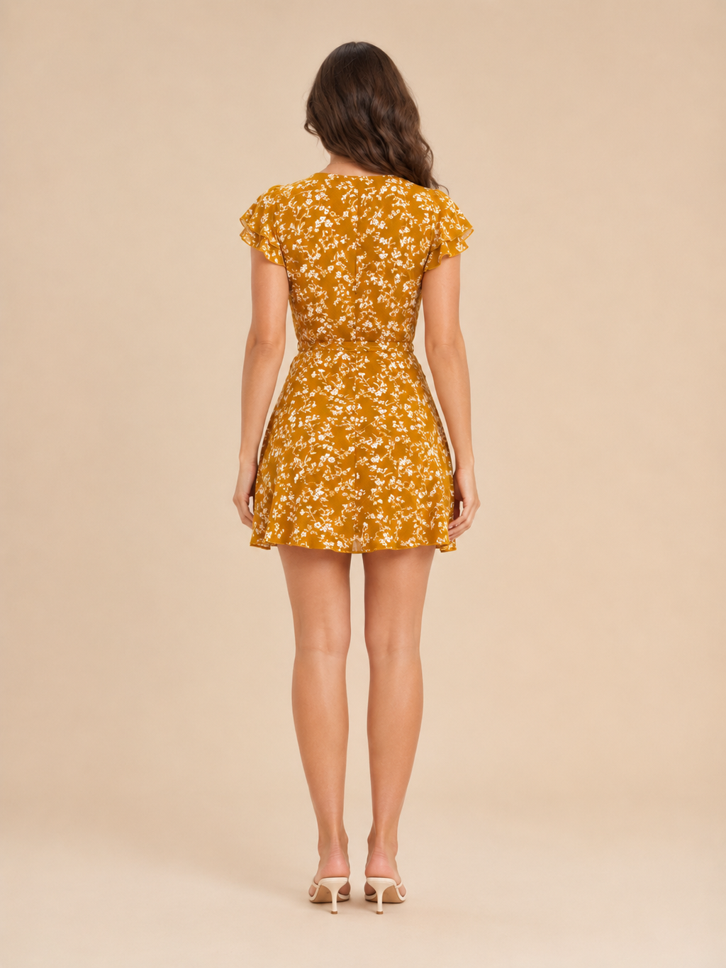 Alisson - Dames jurk met V-hals en zomerse print