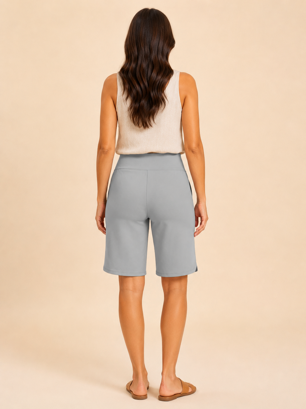 Ruby - Dames bermuda shorts met middelhoge taille en zakken