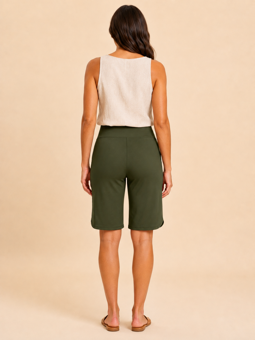Ruby - Dames bermuda shorts met middelhoge taille en zakken