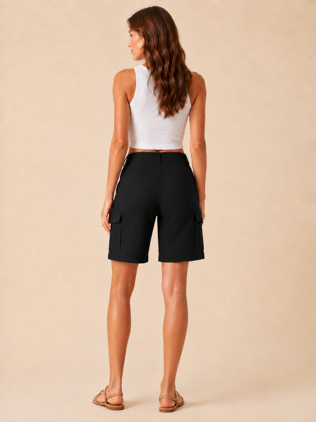 Joy - Dames high-waist sportshorts met elastische taille en zakken