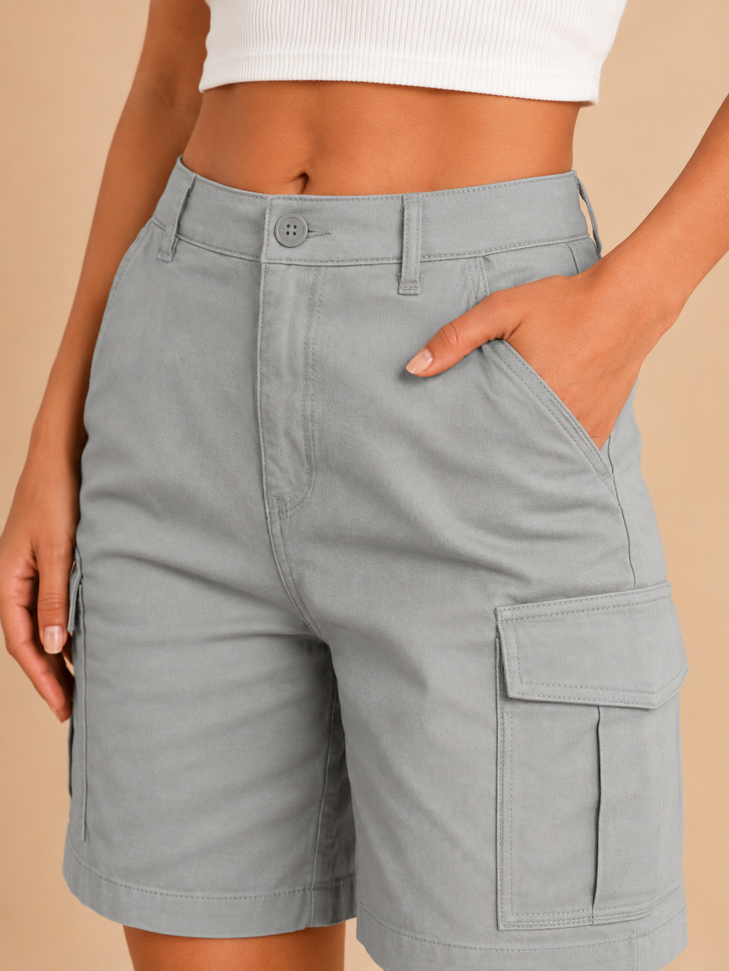 Joy - Dames high-waist sportshorts met elastische taille en zakken