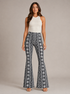 Qadence - Dames Flared Broek Met Sierlijke Print