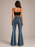 Qadence - Dames Flared Broek Met Sierlijke Print