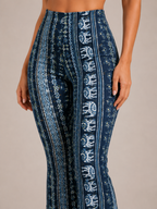 Qadence - Dames Flared Broek Met Sierlijke Print