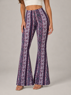 Qadence - Dames Flared Broek Met Sierlijke Print
