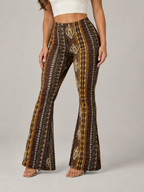 Qadence - Dames Flared Broek Met Sierlijke Print