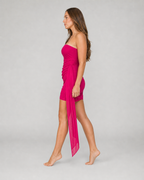 Fayenne - Felroze Strapless Mini-jurk Met Drapering