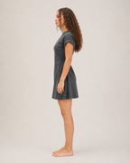Famke - Dames T-shirtjurk Met Stretch En Opgerolde Mouwen