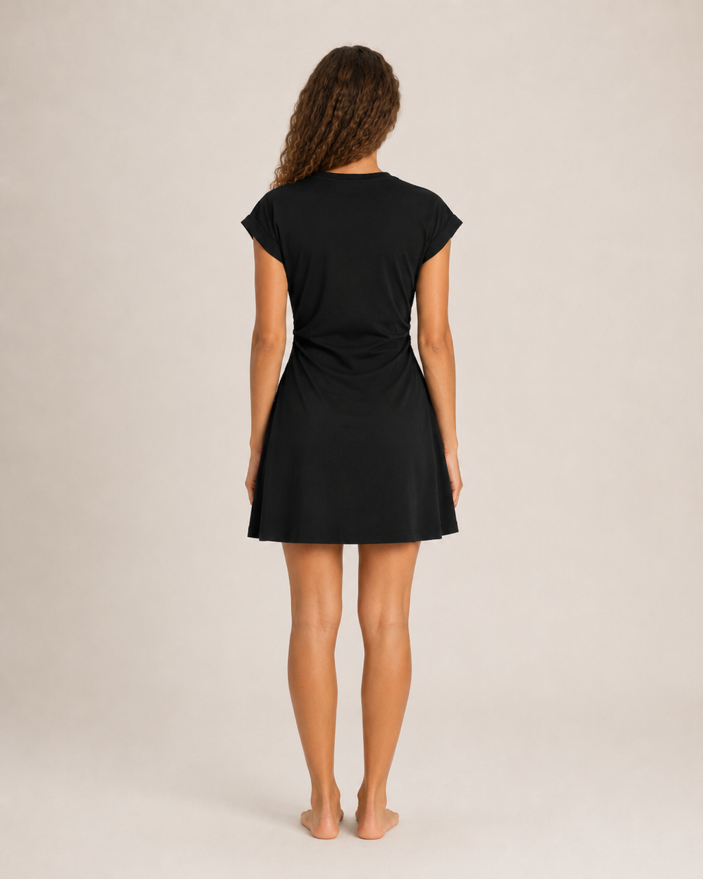 Famke - Dames T-shirtjurk Met Stretch En Opgerolde Mouwen
