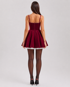 Fayelle - Fluwelen Mini-jurk Met Bustiertop En Smalle Bandjes