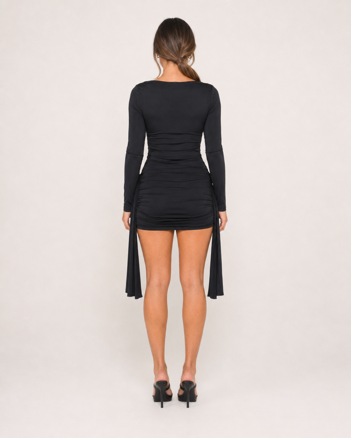 Felia - Mini-jurk Met Lange Mouwen En Strikdetails