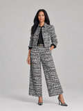 Sandrine - tweedelige dames set met geruite print en wijde pijpen