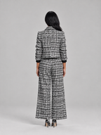 Sandrine - tweedelige dames set met geruite print en wijde pijpen