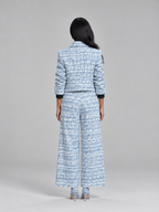 Sandrine - tweedelige dames set met geruite print en wijde pijpen