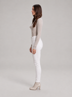 Beatriz - dames bodysuit met hoge col en ribgebreide stof