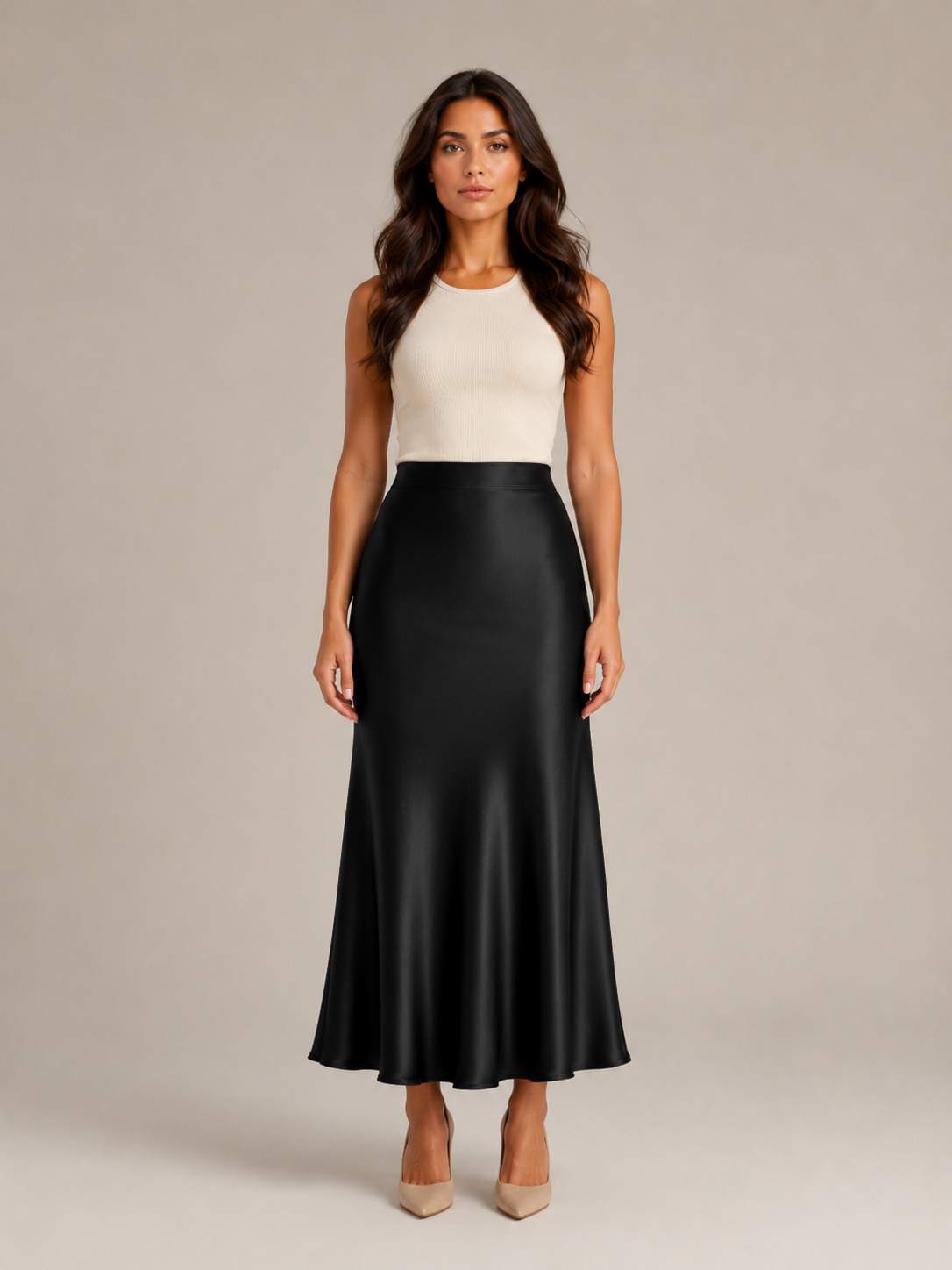 Pascaline - Satijnen Dames Maxi-rok Met Subtiele Glans