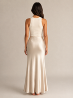 Pascaline - Satijnen Dames Maxi-rok Met Subtiele Glans