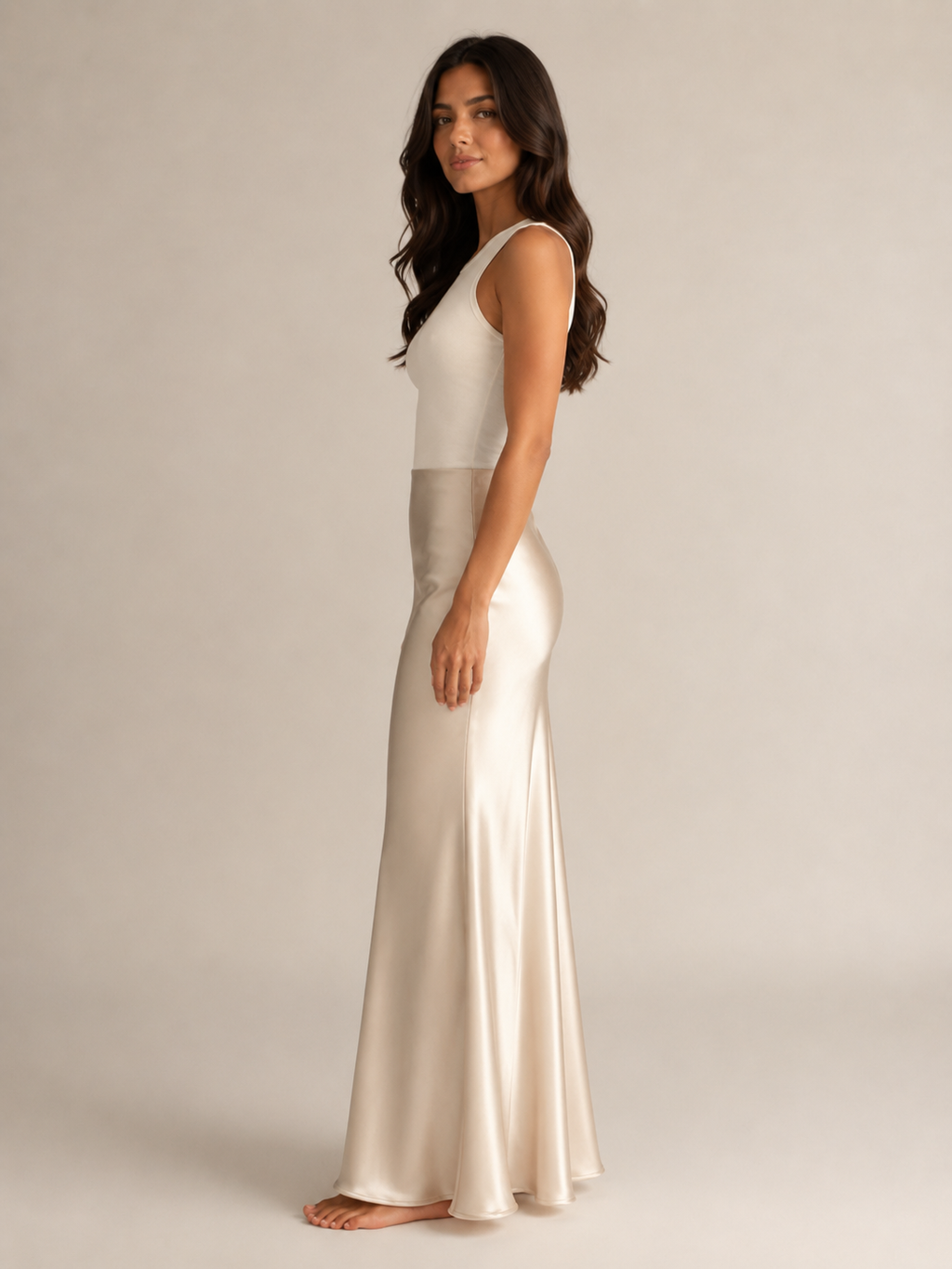 Pascaline - Satijnen Dames Maxi-rok Met Subtiele Glans