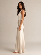 Pascaline - Satijnen Dames Maxi-rok Met Subtiele Glans