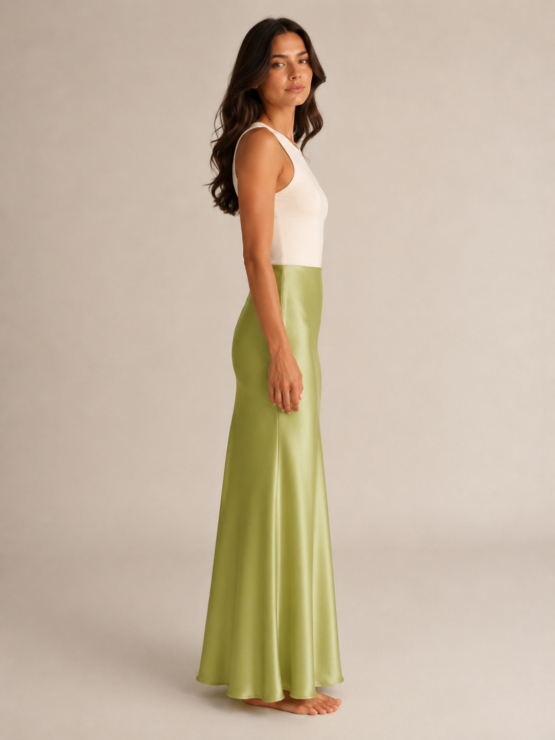 Pascaline - Satijnen Dames Maxi-rok Met Subtiele Glans