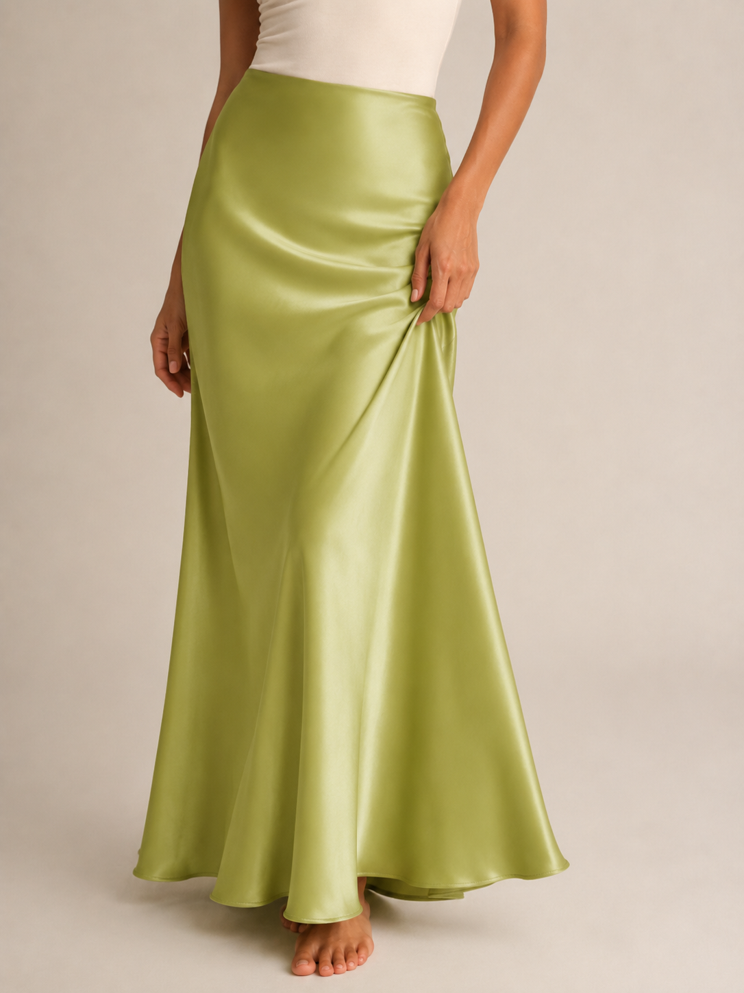 Pascaline - Satijnen Dames Maxi-rok Met Subtiele Glans