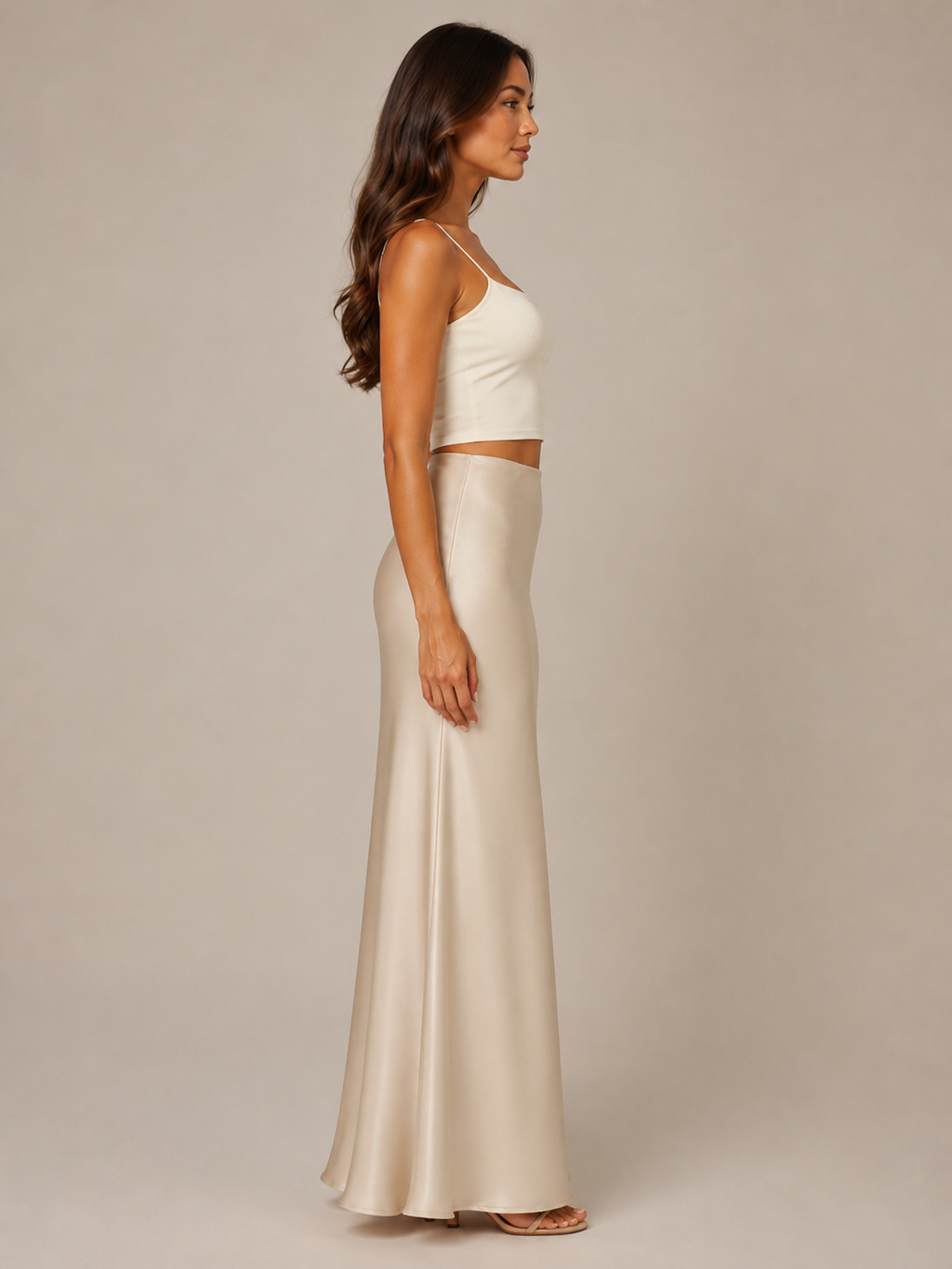 Pascaline - Satijnen Dames Maxi-rok Met Subtiele Glans