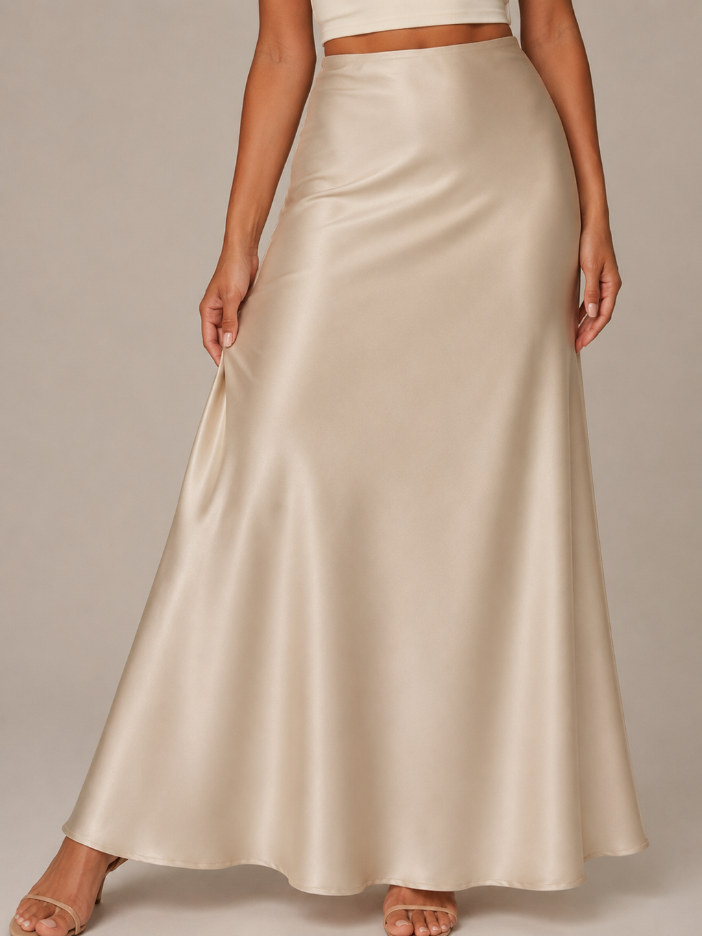 Pascaline - Satijnen Dames Maxi-rok Met Subtiele Glans