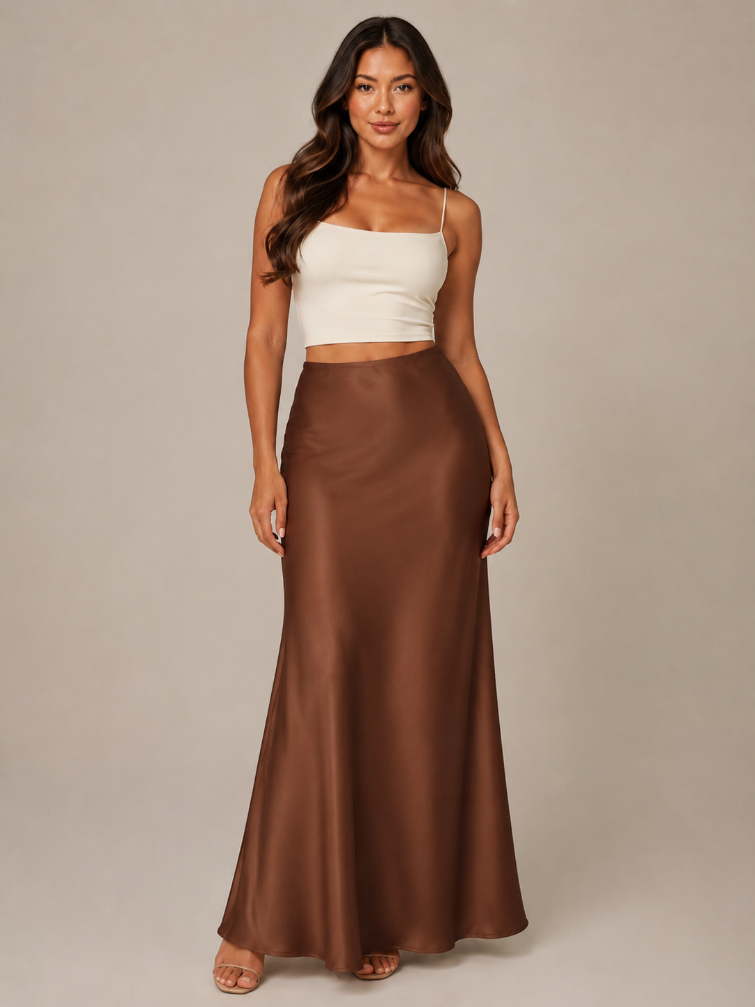 Pascaline - Satijnen Dames Maxi-rok Met Subtiele Glans